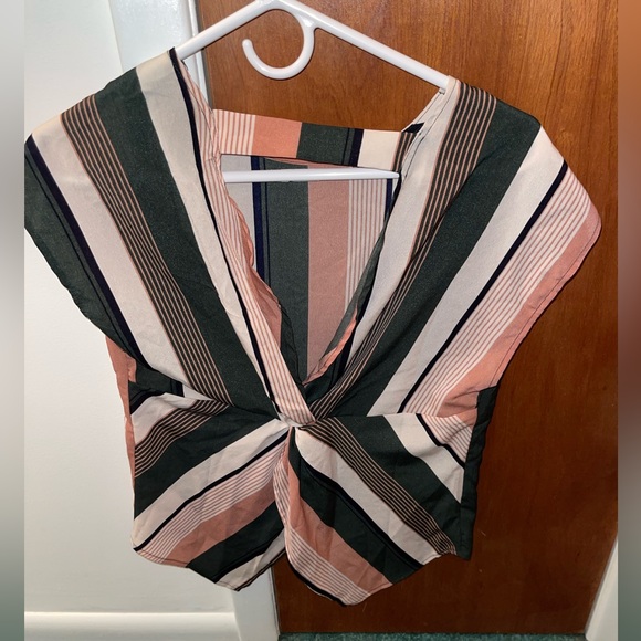 Size small blouse, multi-color, green, mauve, stripes. Casual. Business casual. - Picture 2 of 6